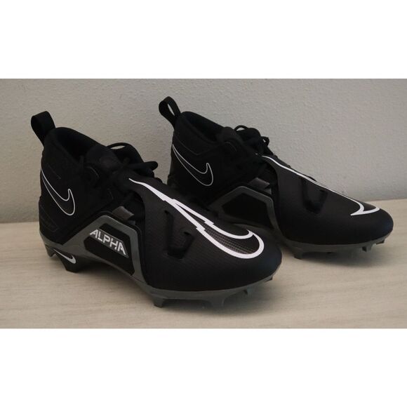 Nike CT6649-010 Men's Sz 9 Black/White Alpha Menace Pro 3 Football Cleats - Picture 1 of 8